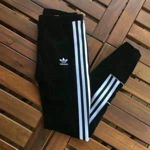 Adidas black velvet leggings